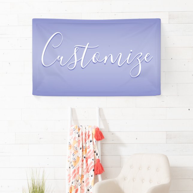 Editable Cursive Script | White & Purple Violet Banner (Insitu)