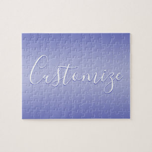 Editable Cursive Script   White & Purple Violet Jigsaw Puzzle