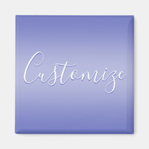 Editable Cursive Script White & Purple Violet Magnet