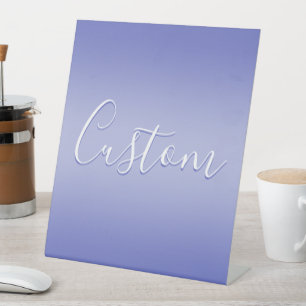 Editable Cursive Script White & Purple Violet Pedestal Sign