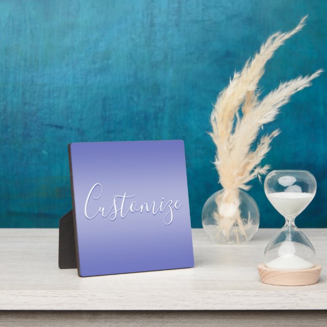Editable Cursive Script | White & Purple Violet Plaque (Insitu)