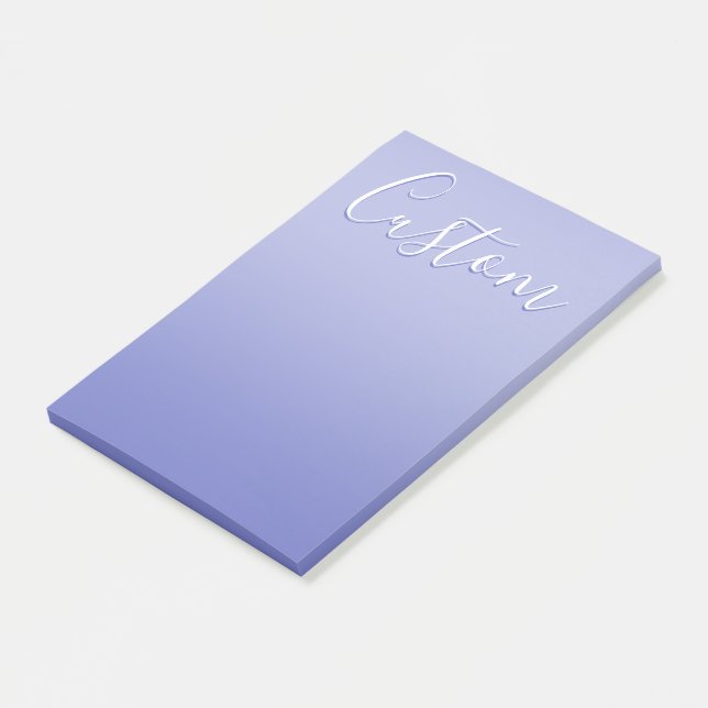 Editable Cursive Script | White & Purple Violet Post-it Notes (Angled)