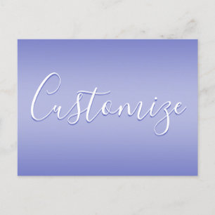 Editable Cursive Script   White & Purple Violet Postcard