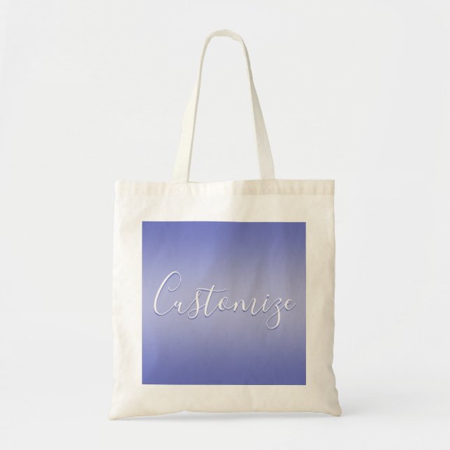 Editable Cursive Script | White & Purple Violet Tote Bag (Front)
