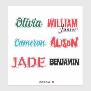 Editable Custom-Cut Name Vinyl Sticker
