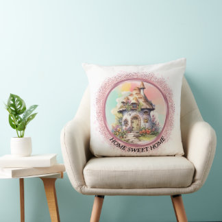 Editable Cute Fairy House Cushion