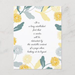 Editable Dandelion floral art thank you card