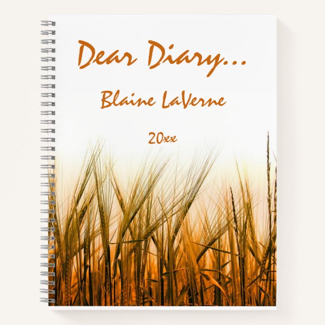 Editable Dear Diary Journal Notebook (Front)