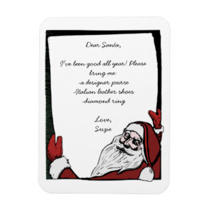 Editable Dear Santa Wish List Magnet