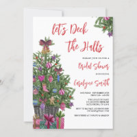Editable Deck the Halls Christmas Bridal Shower