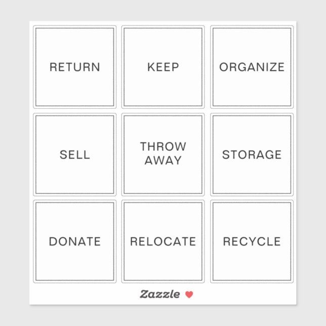 Editable Decluttering labels Home Organisation  (Sheet)