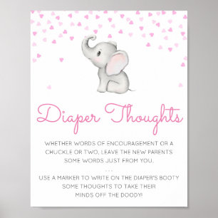 Editable Diaper Thoughts Sign, Late Night Diaper P Poster