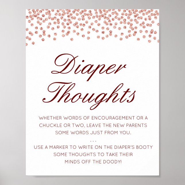 Editable Diaper Thoughts Sign, Late Night Diaper P Poster (Front)