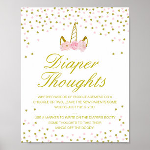 Editable Diaper Thoughts Sign, Late Night Diaper P Poster