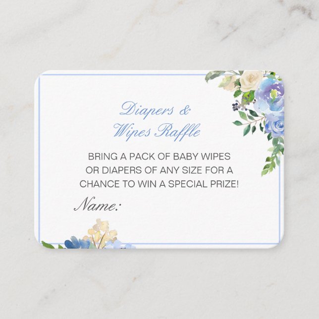 Editable Diapers Wipes Raffle Baby Shower Inserts (Front)