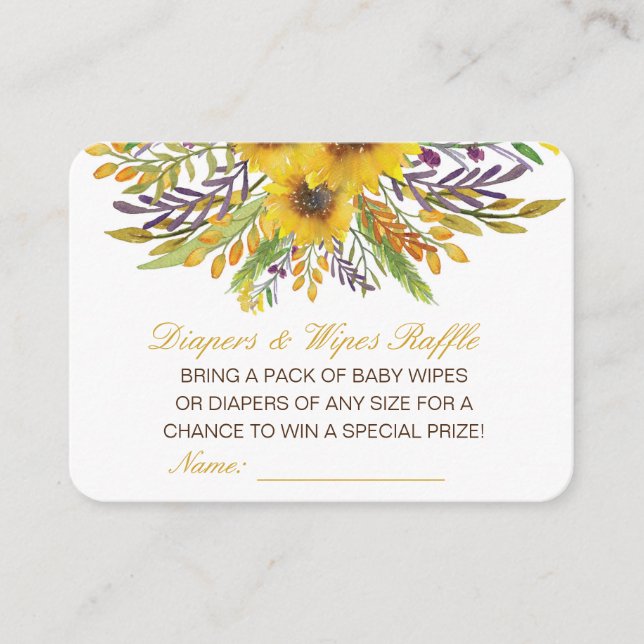 Editable Diapers Wipes Raffle Baby Shower Inserts (Front)