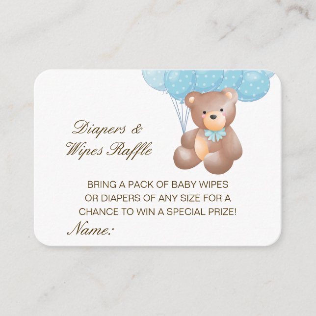 Editable Diapers Wipes Raffle Baby Shower Inserts (Front)