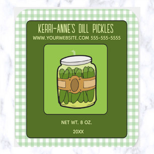 Editable Dill Pickles Square Sticker