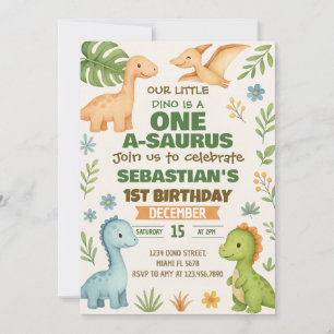 Editable Dino Party Invite