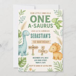 Editable Dino Party Invite