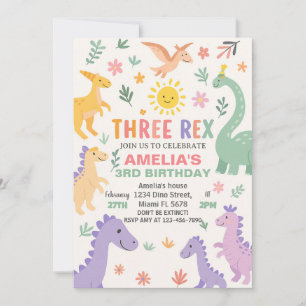 Editable Dino Party Invite for Kids