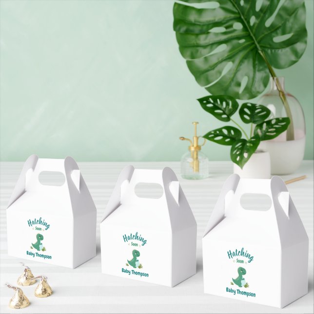 Editable Dinosaur Baby Boy Shower Hatching Soon Favour Box (Multiple)