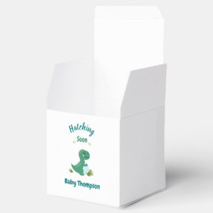 Editable Dinosaur Baby Boy Shower Hatching Soon Favour Box
