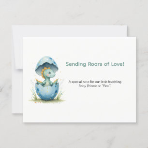 Editable Dinosaur Boy Baby Shower Blue Jungle Dino Postcard