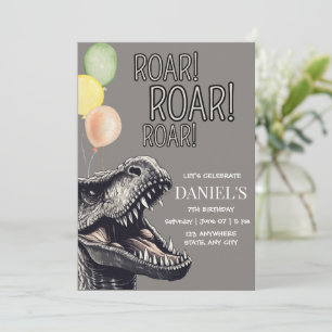 Editable Dinosaur Party Invitation, T-Rex Dino  Invitation