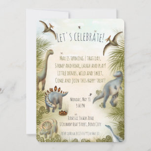 Editable Dinosaur Party Invite (0+)