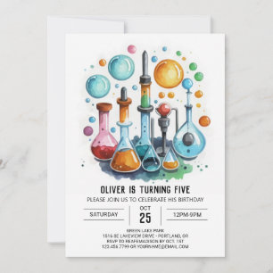 Editable Discovery Lab Scientist Birthday Invitation