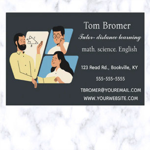 Editable Distance Learning Tutor Business Card