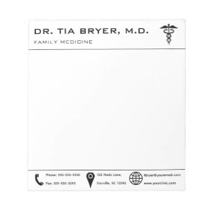 Editable Doctor Nurse Medical Personalised Notepad