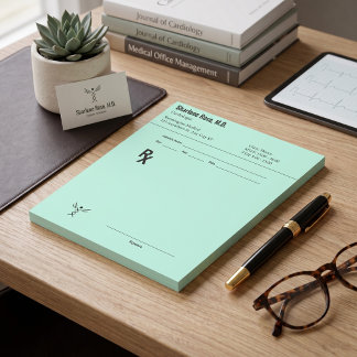 Editable Doctor RX Prescription Colourful Medical Notepad