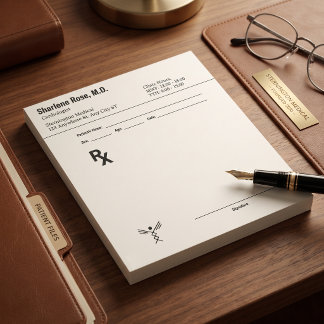 Editable Doctor RX Prescription Colourful Medical Notepad