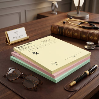 Editable Doctor RX Prescription Colourful Medical Notepad
