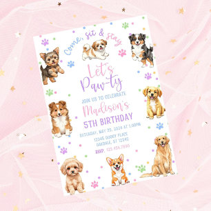 Editable dog birthday invite-doggy birthday invita invitation