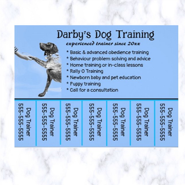 Editable Dog Trainer Phone Number Flyer (What a great way to advertise your dog training business!)