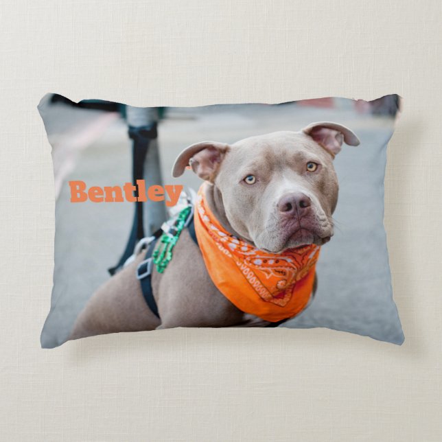 Editable Dog with Bandanna Decorative Cushion (Front)