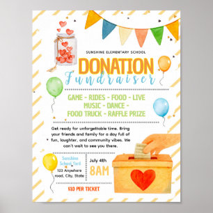 Editable donation fundraiser flyer poster