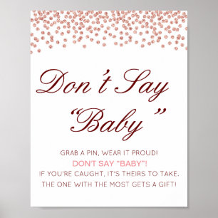 Editable Don't Say Baby Sign, Grab a Pin Poster
