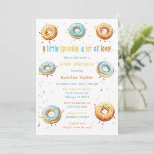 Editable Doughnuts Boy Baby Sprinkle Invitation