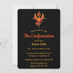 Editable Dove Holy Spirt and Cross Confirmation Invitation