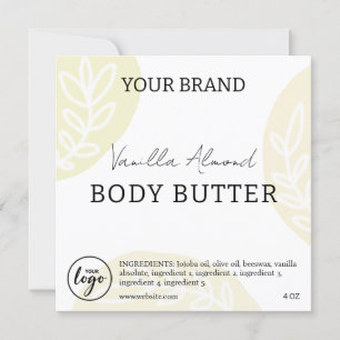 Editable Downloadable Body Butter Labels Invitation