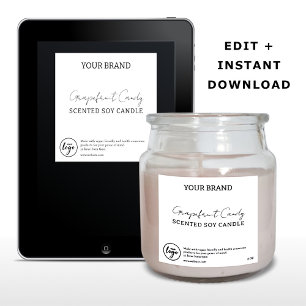 Editable Downloadable Simple Candle Labels Invitation