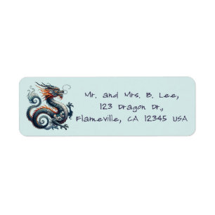 Editable Dragon Return Address Label