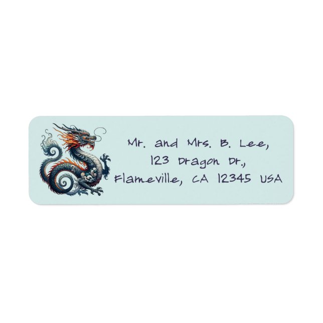 Editable Dragon Return Address Label (Front)