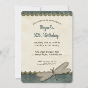Editable Dragonfly and Trim  Invitation