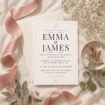 Editable Dusty Rose Minimal Wedding Invitation