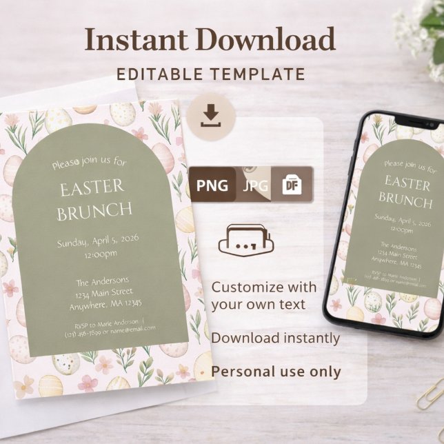 Editable Easter Brunch Invitation Instant Download (Creator Uploaded)